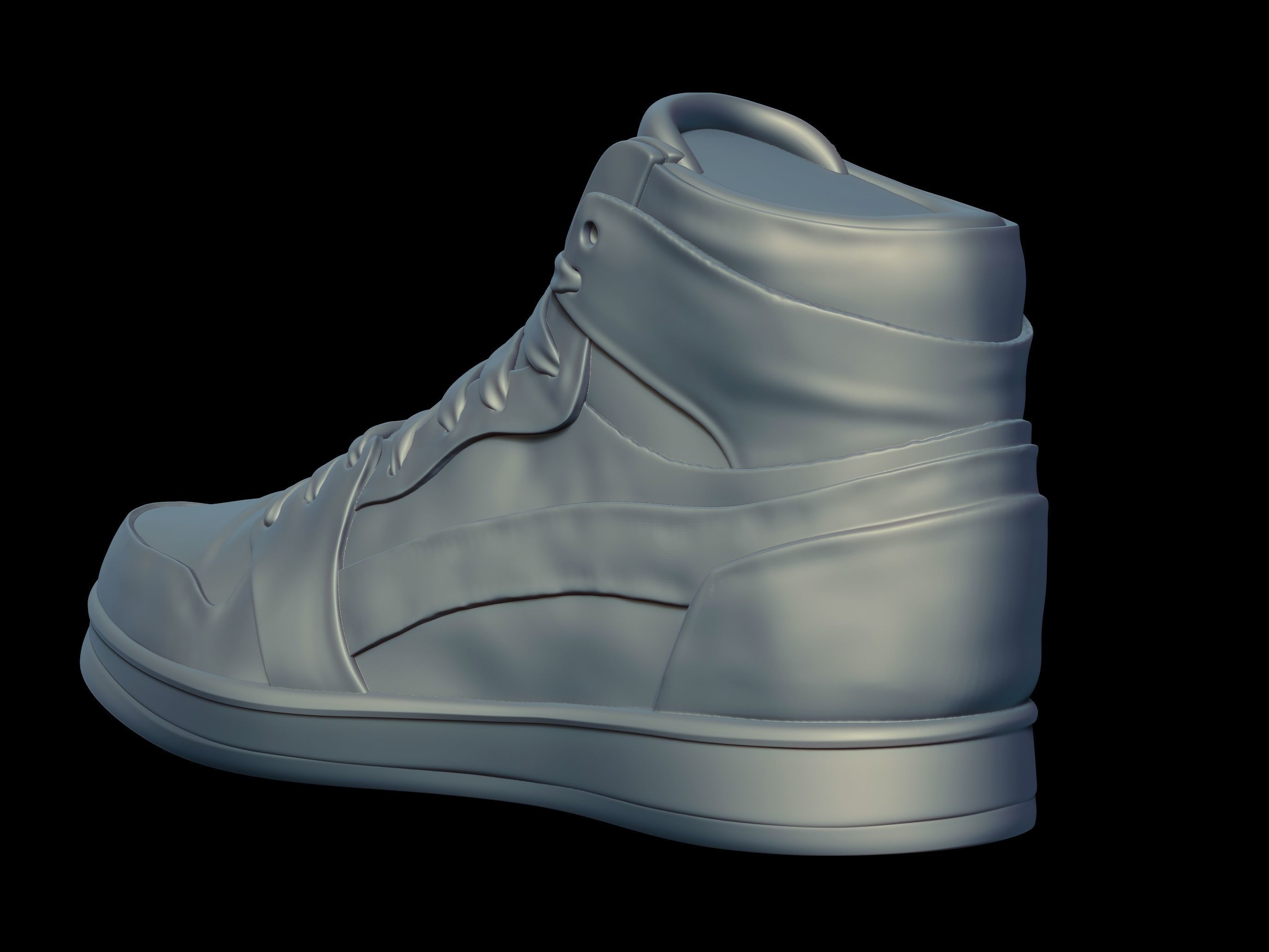 Sneakers high top sneaker 3D print model_4