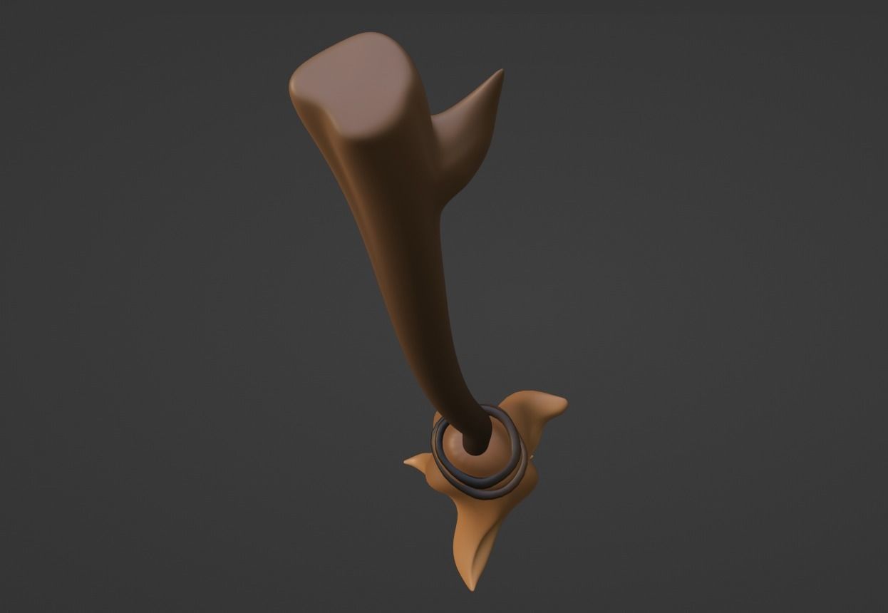 Cartoon Witch Broom 3D model_2