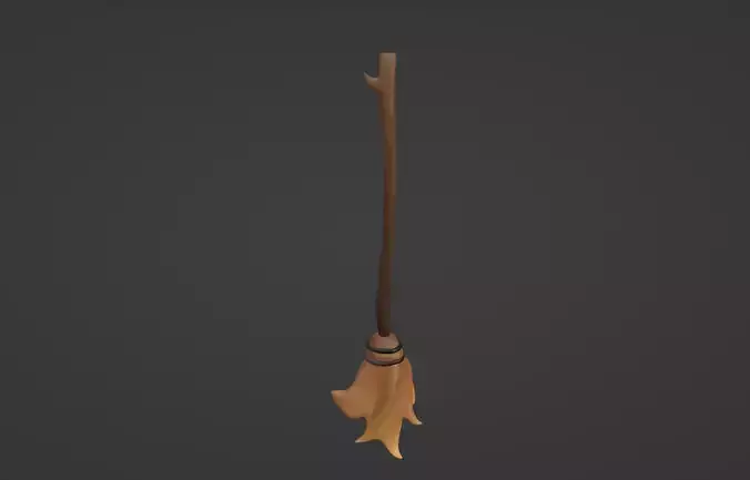 Cartoon Witch Broom 3D model