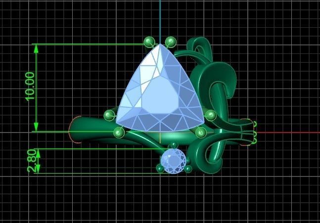 ring with stone trillion 3D print model_38