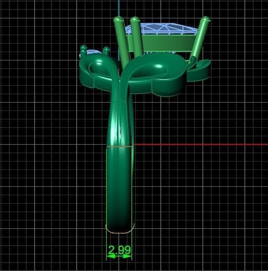 ring with stone trillion 3D print model_31