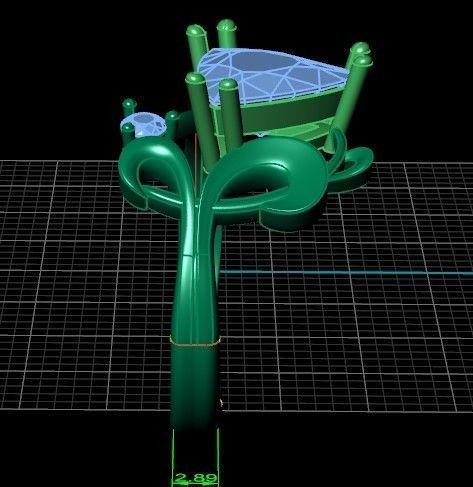 ring with stone trillion 3D print model_36