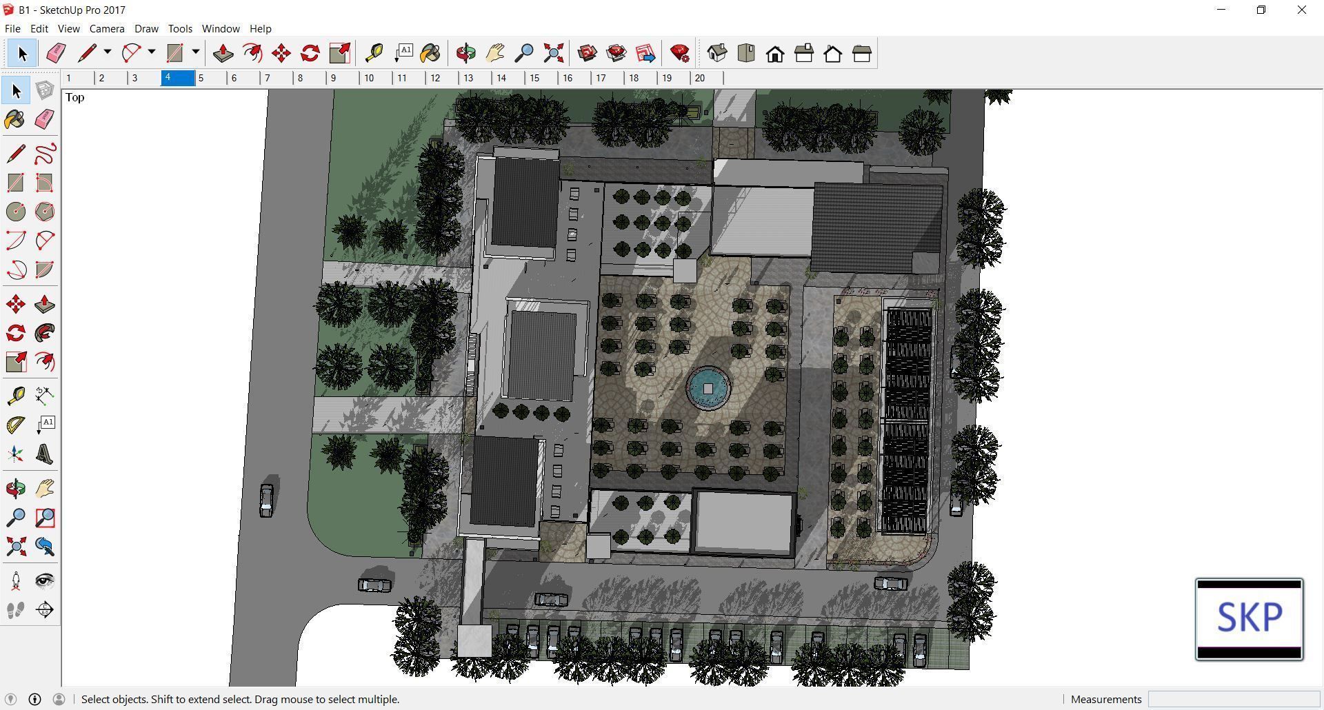 Sketchup Resturant building B1 3D model_1