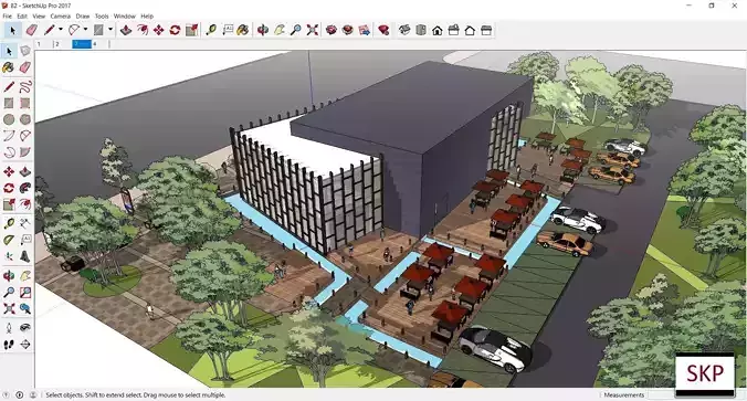 Sketchup Resturant building B2