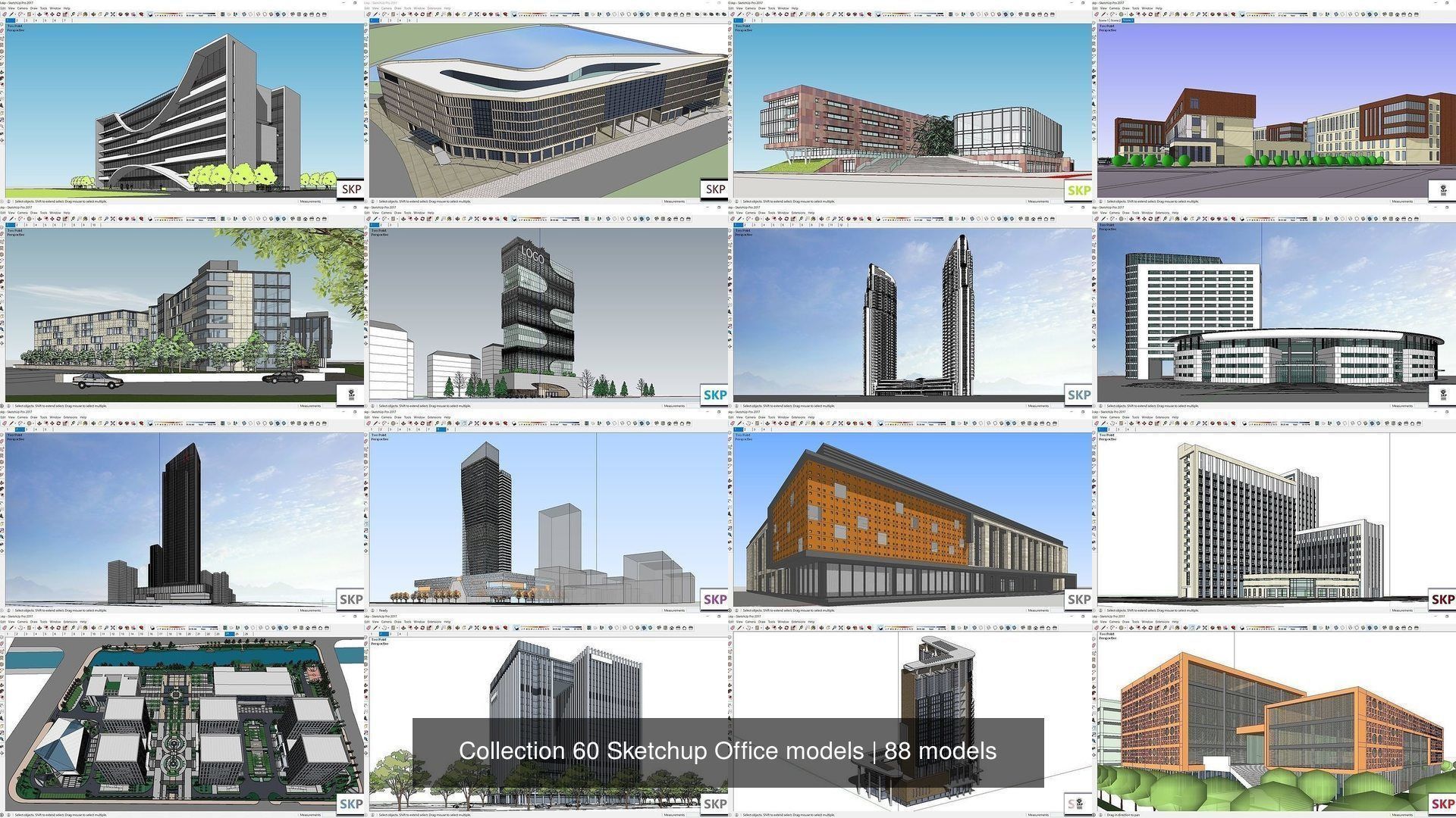 Collection 60 Sketchup Office models _171