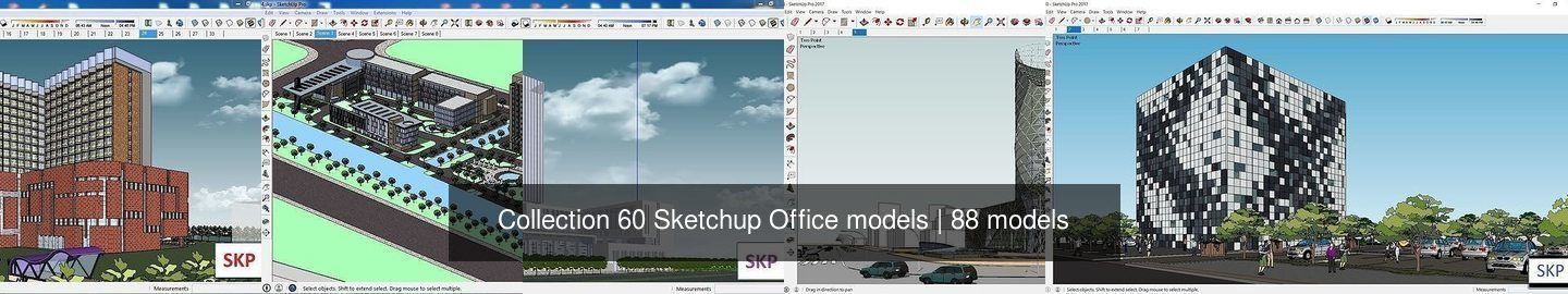 Collection 60 Sketchup Office models _93