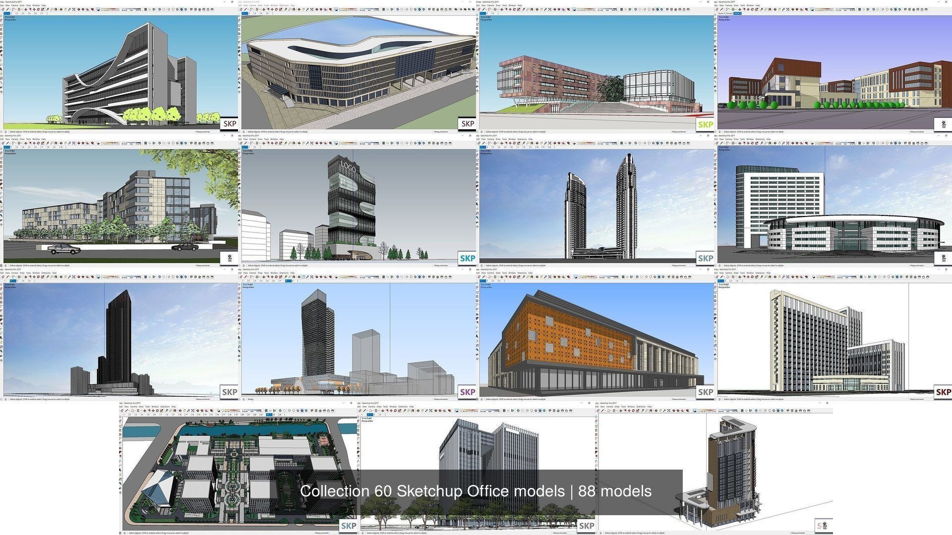 Collection 60 Sketchup Office models _159