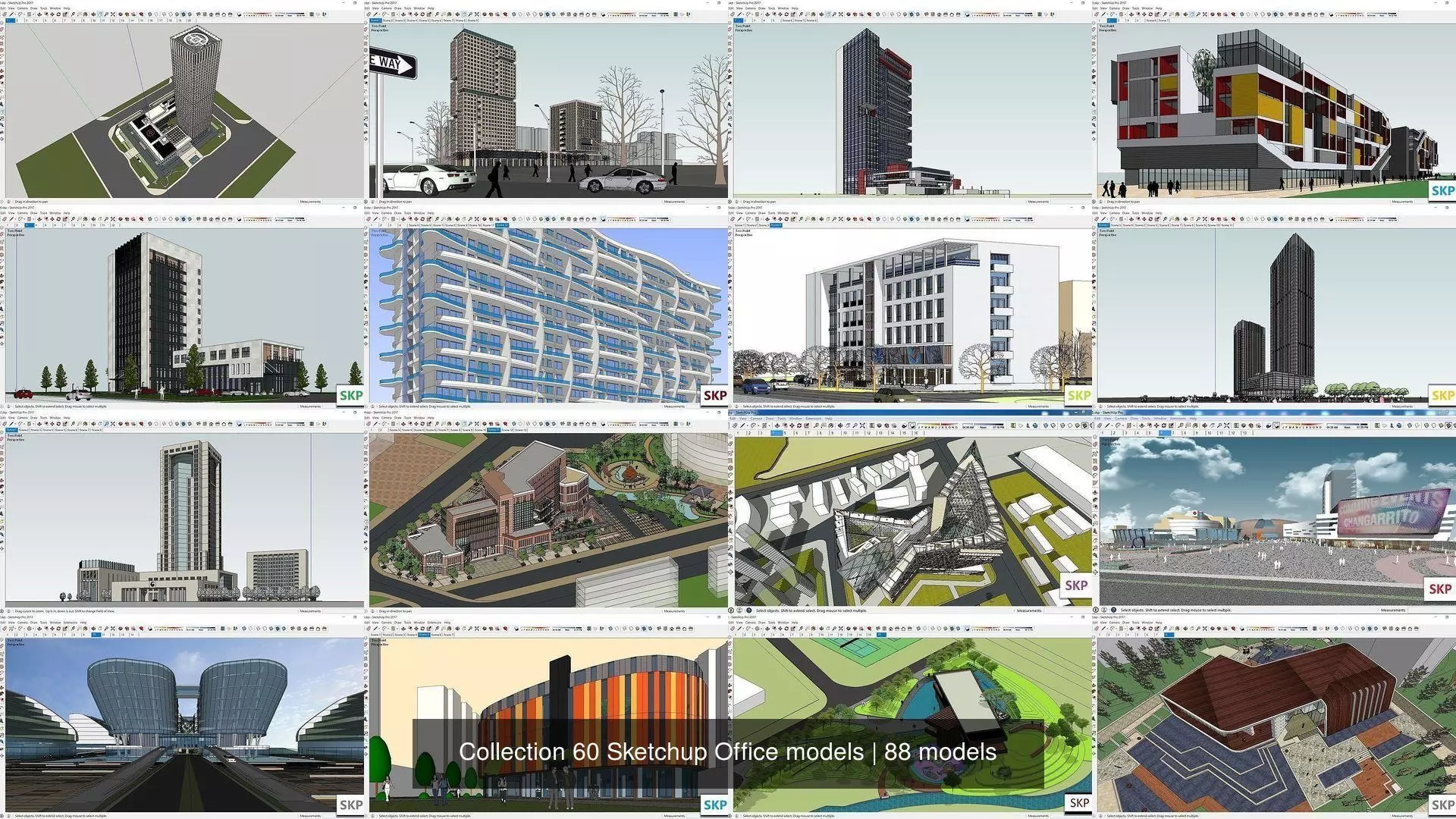 Collection 60 Sketchup Office models _6