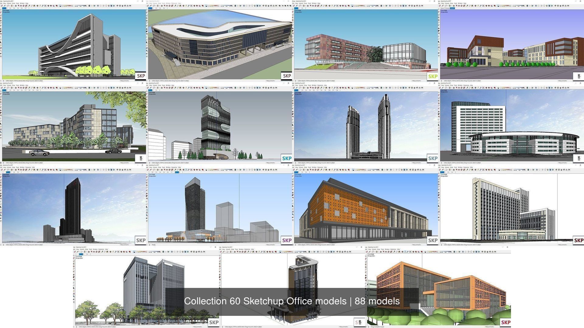 Collection 60 Sketchup Office models _149