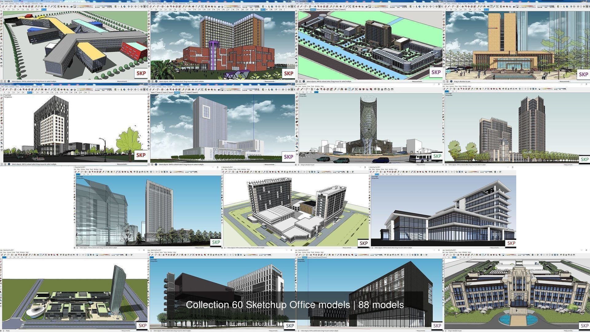 Collection 60 Sketchup Office models _119