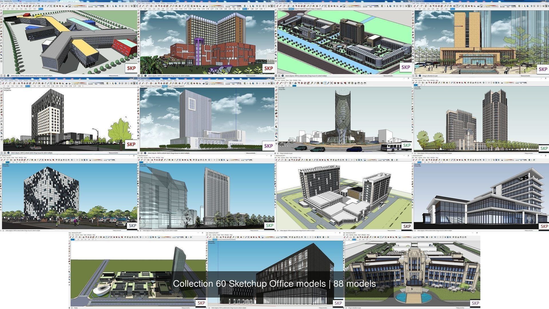 Collection 60 Sketchup Office models _128