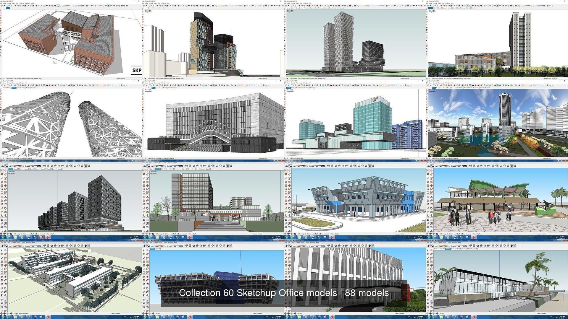 Collection 60 Sketchup Office models _276