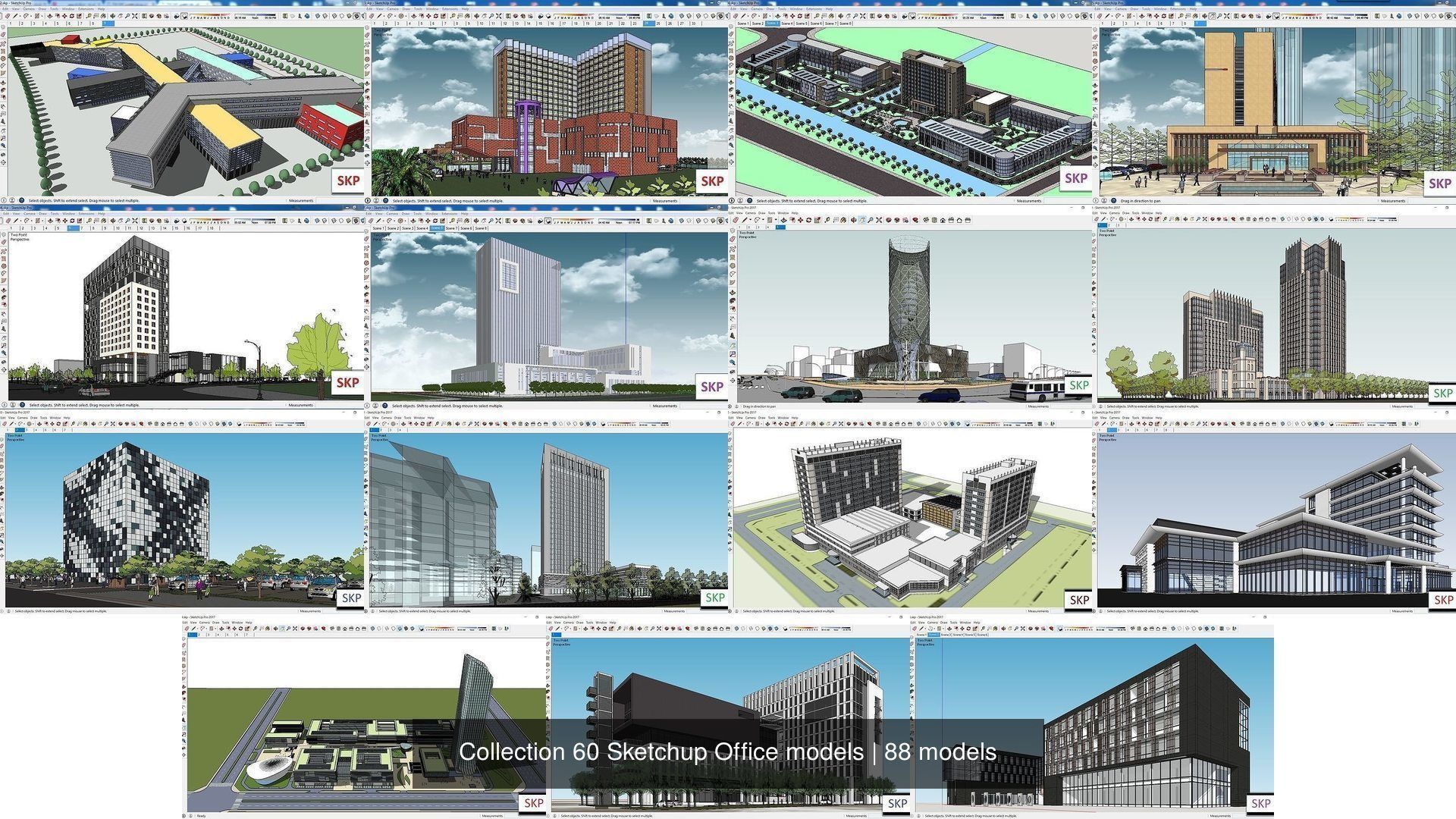 Collection 60 Sketchup Office models _115