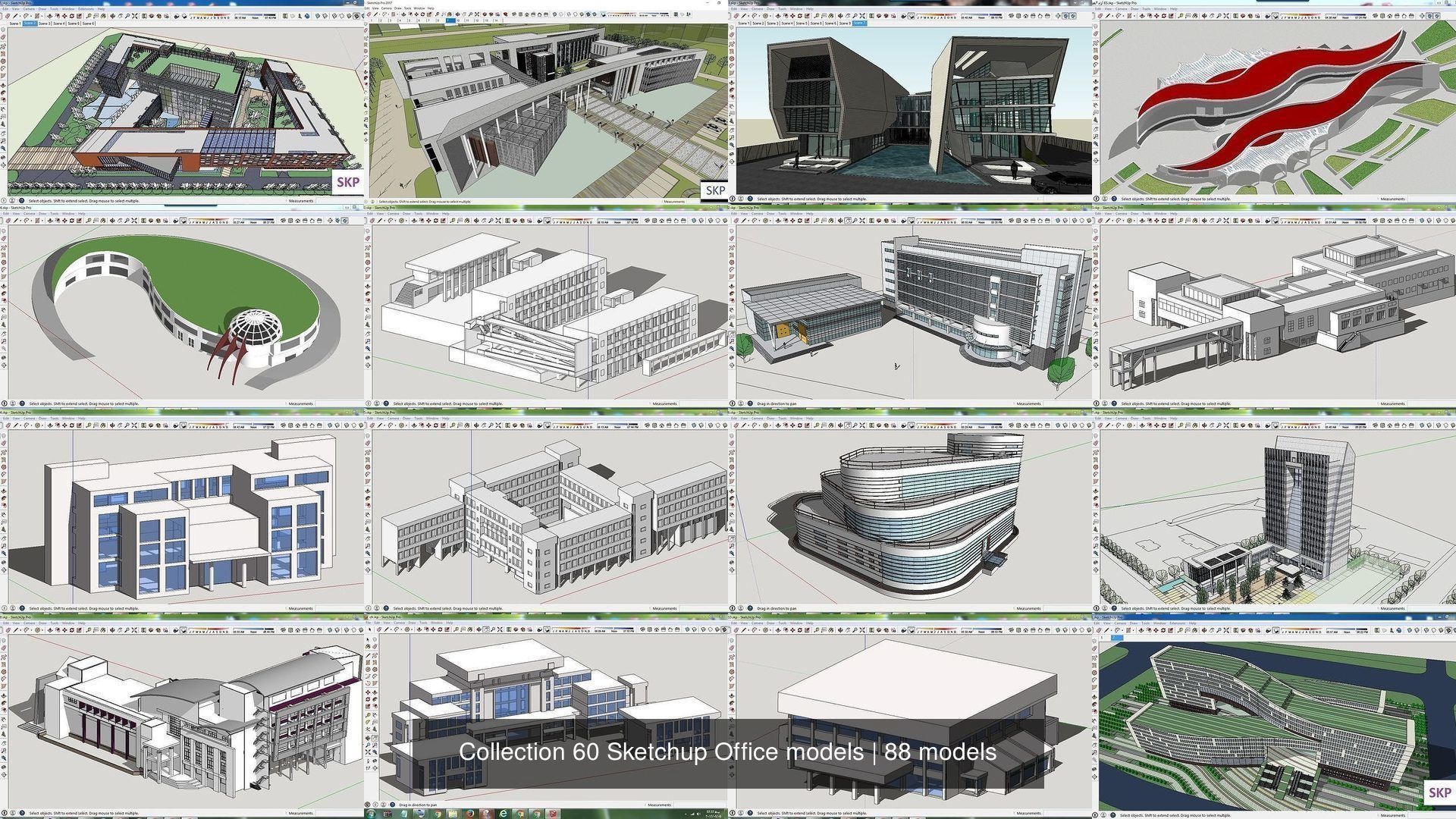 Collection 60 Sketchup Office models _71