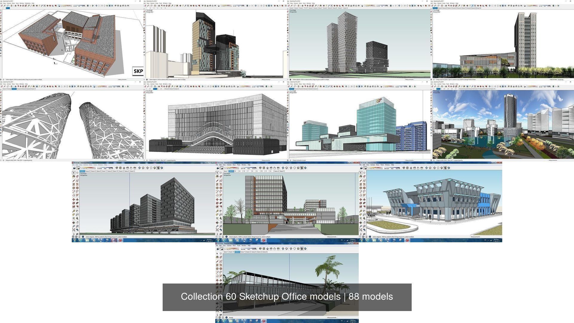 Collection 60 Sketchup Office models _213