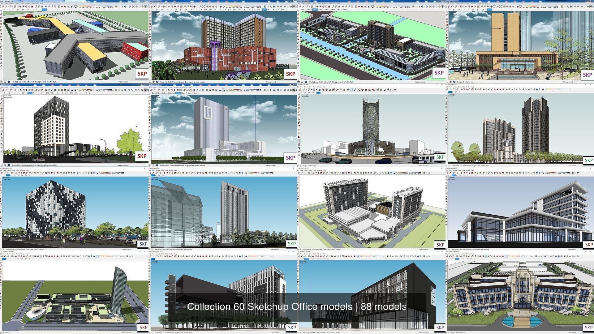 Collection 60 Sketchup Office models _85