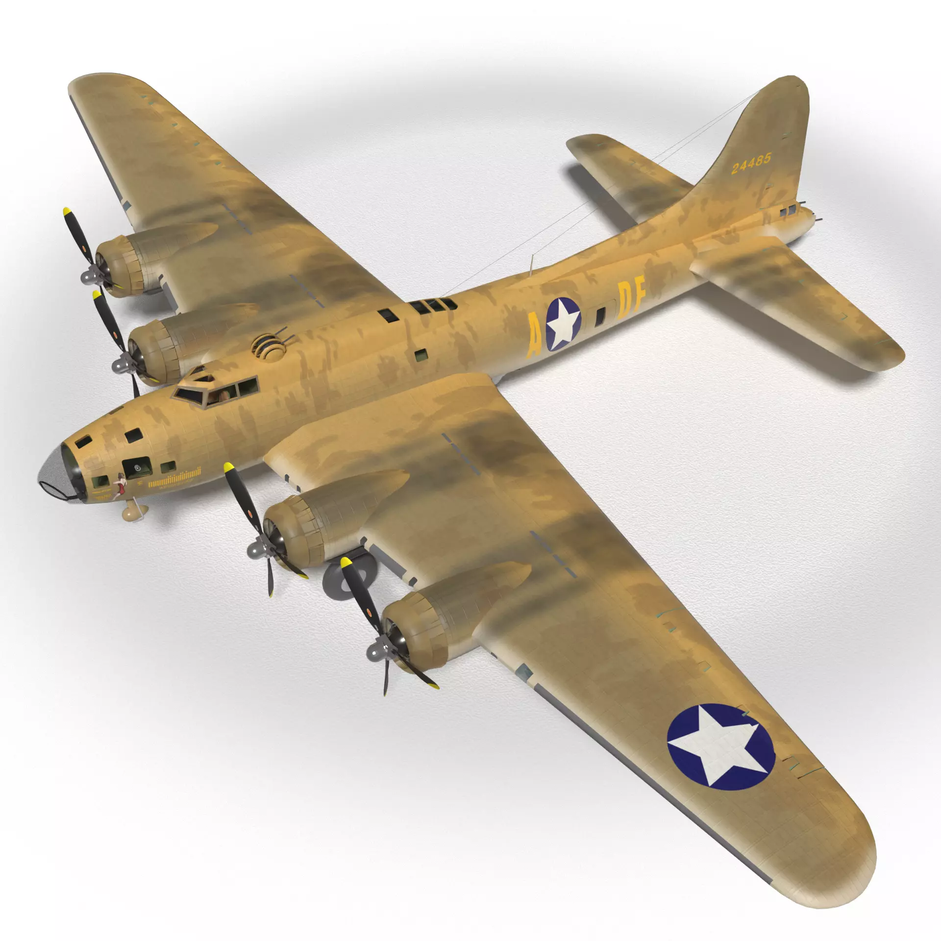 B-17F Memphis Belle 3D model_0