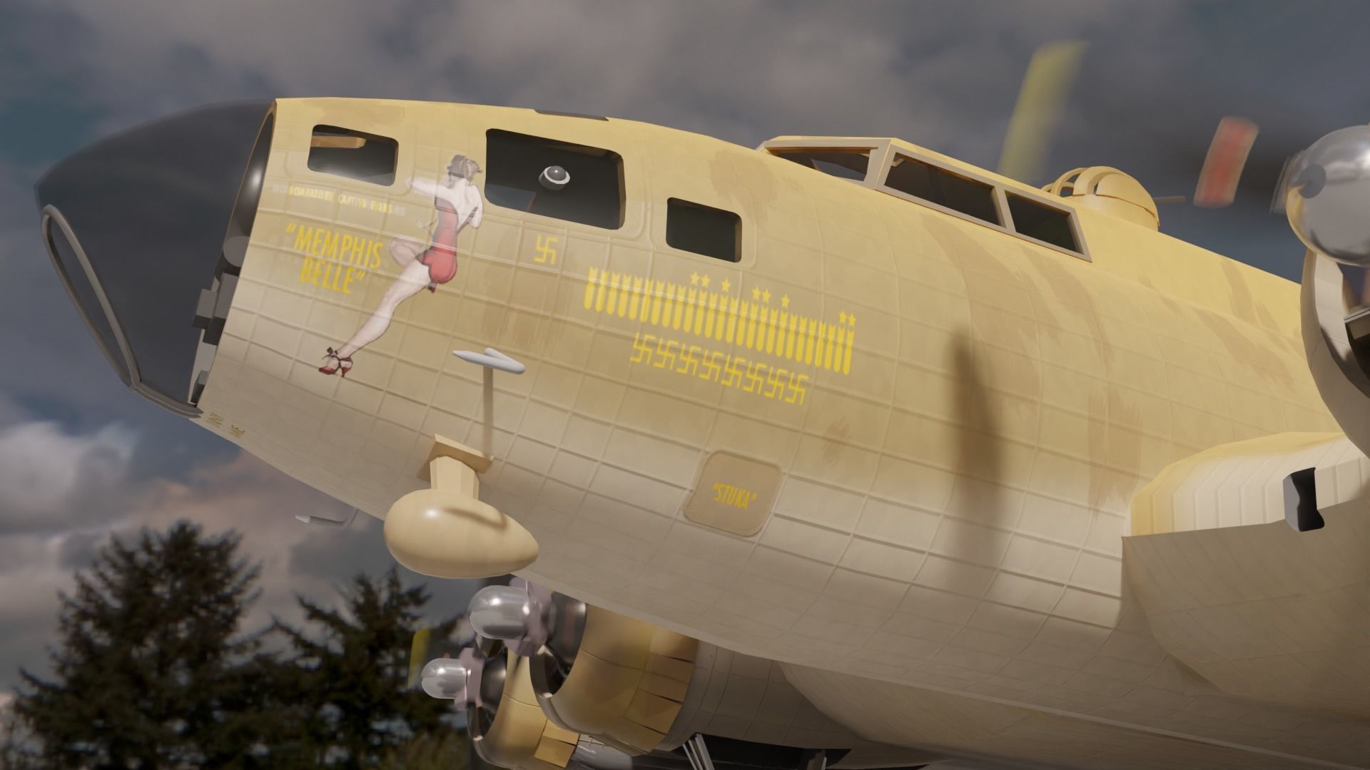 B-17F Memphis Belle 3D model_8