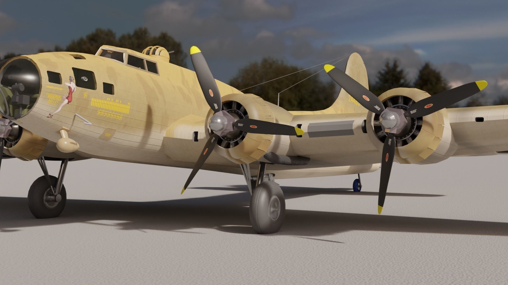 B-17F Memphis Belle 3D model_5