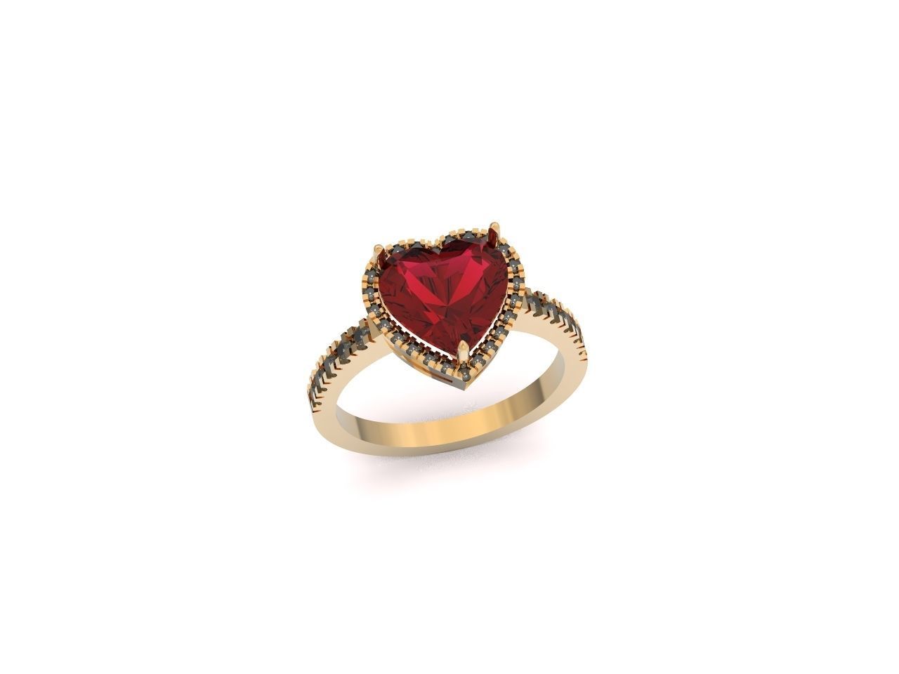 ring heart 3D print model_14