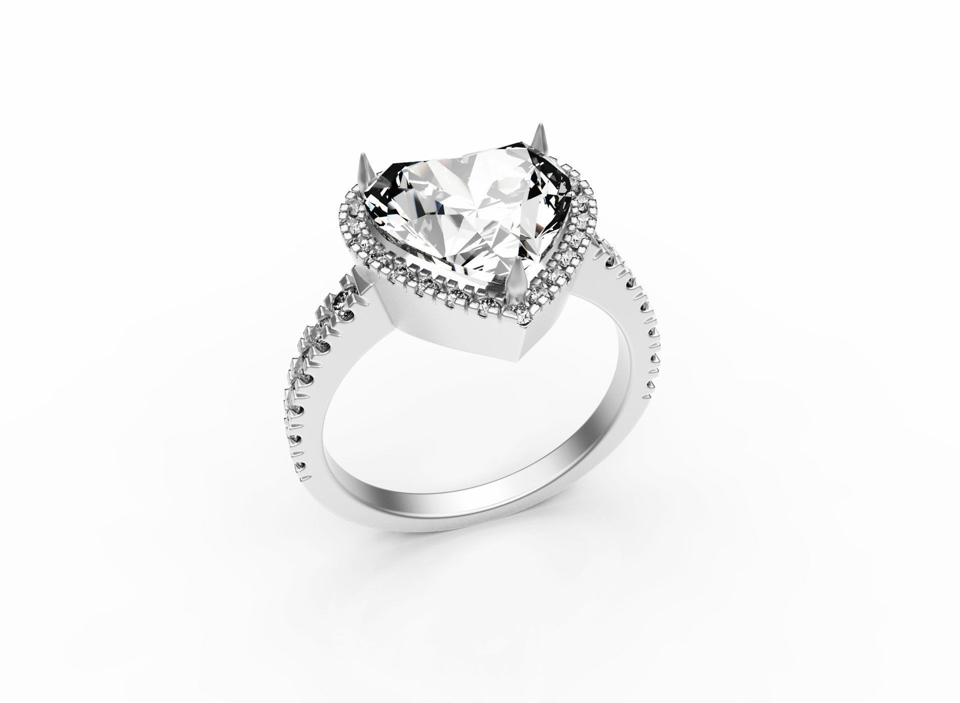 ring heart 3D print model_2