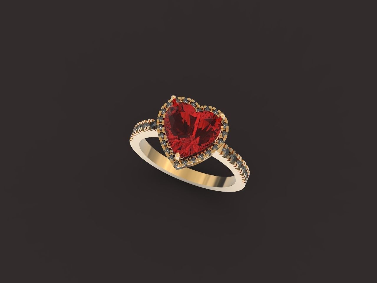 ring heart 3D print model_19