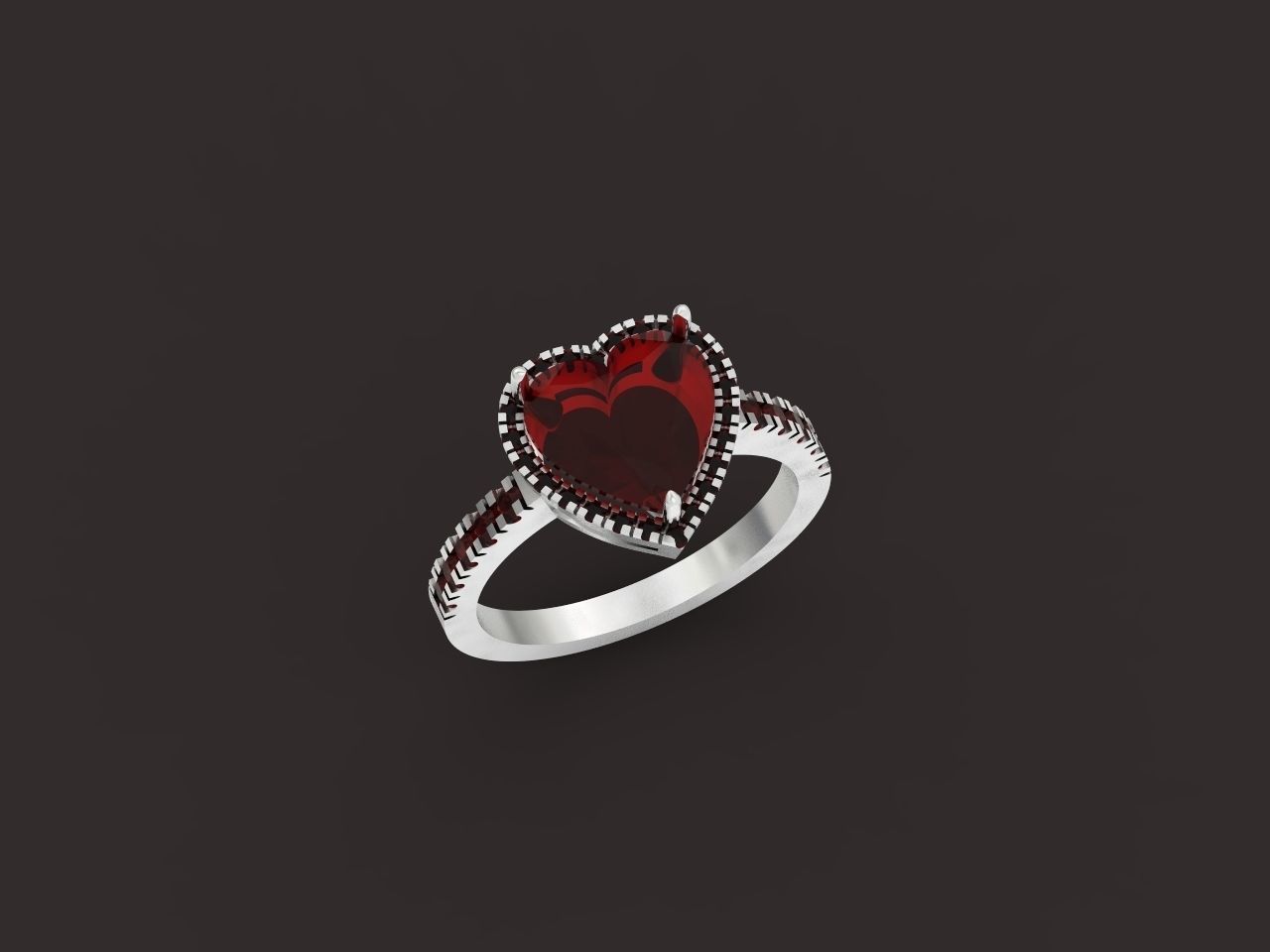 ring heart 3D print model_28