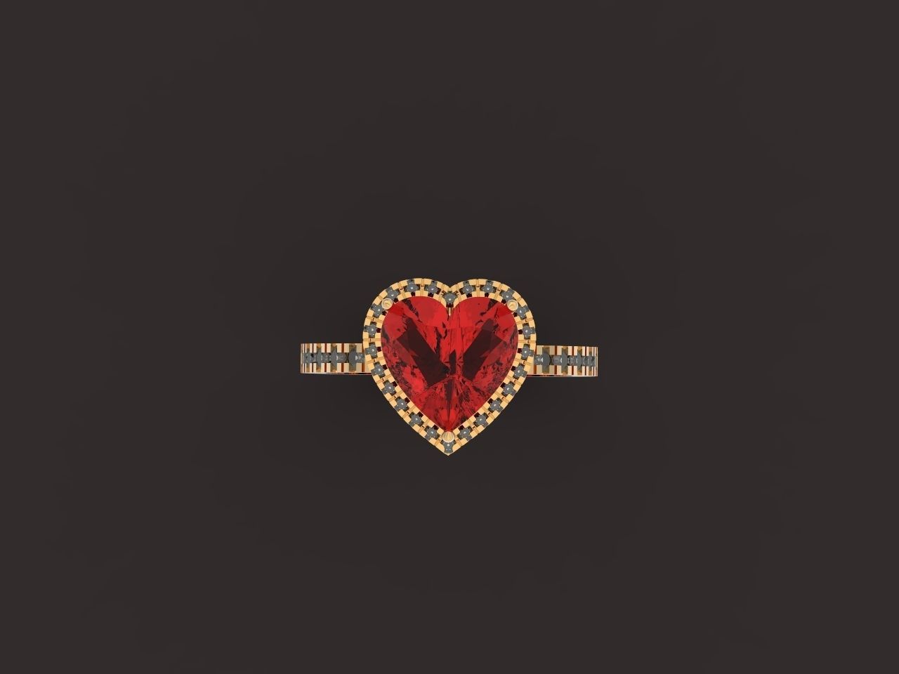 ring heart 3D print model_20