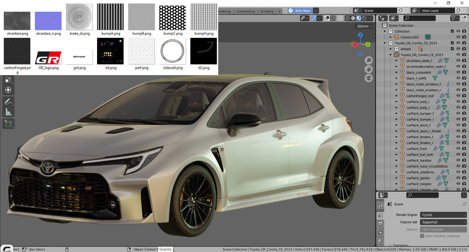 Toyota GR Corolla 2023 2 versions 3D model_33