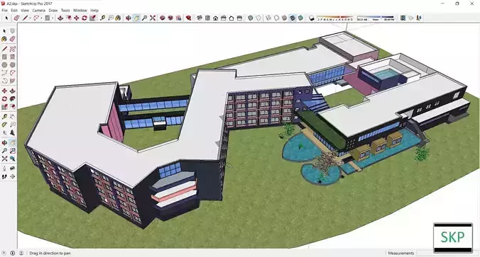 Sketchup Recreational Tourism building AA2