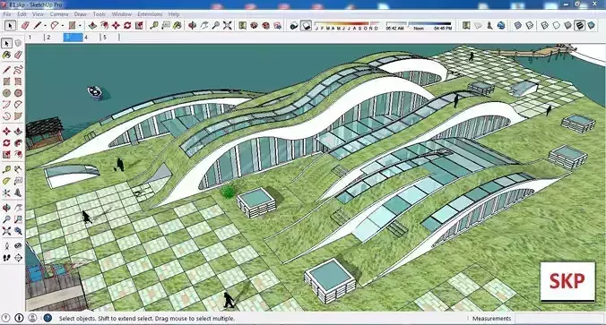 Sketchup Recreational Tourism building B1