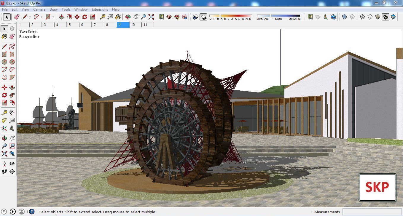 Sketchup Recreational Tourism building B2 3D model_2