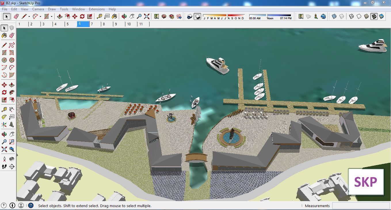 Sketchup Recreational Tourism building B2 3D model_1