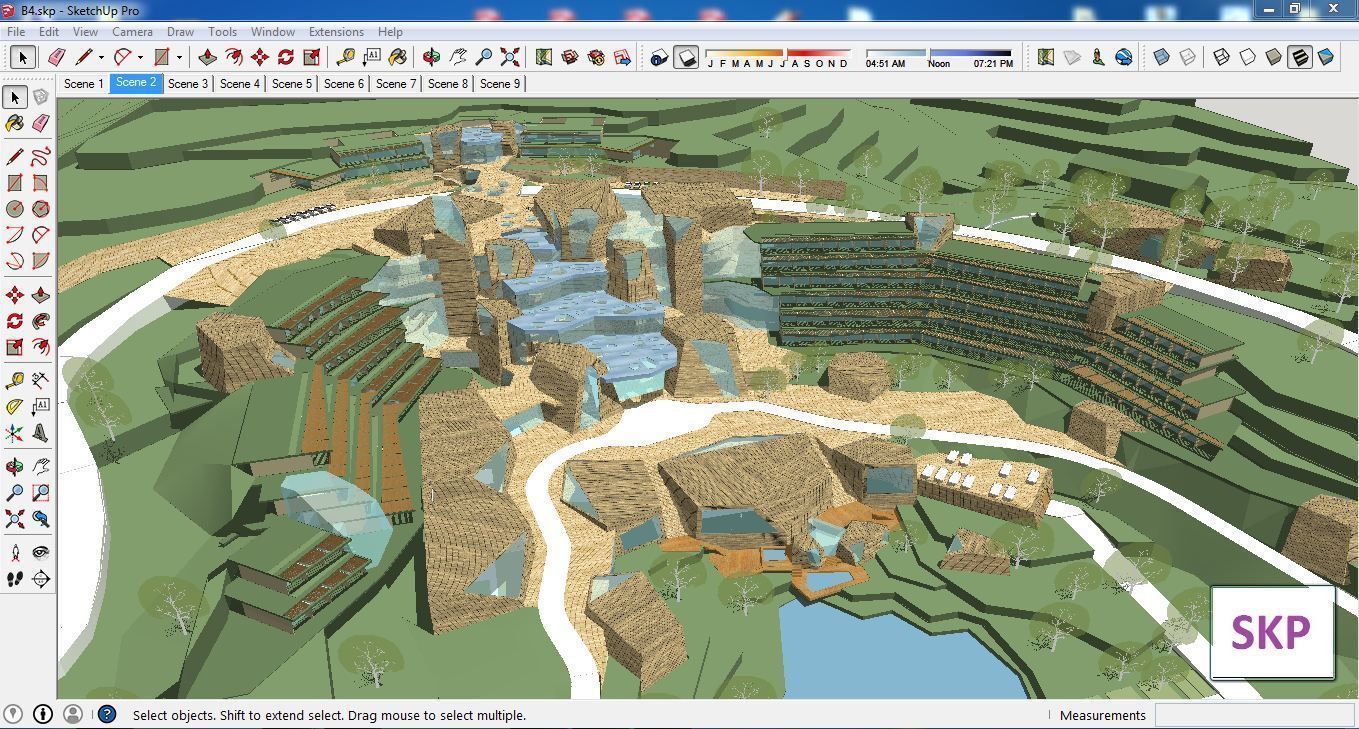 Sketchup Recreational Tourism building B4 3D model_1