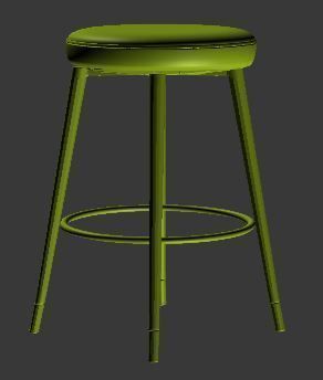 Bar stool Low-poly 3D model_10