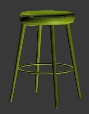 Bar stool Low-poly 3D model_8