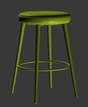 Bar stool Low-poly 3D model_7