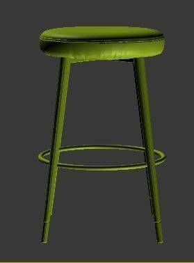 Bar stool Low-poly 3D model_6