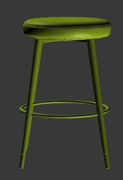 Bar stool Low-poly 3D model_9