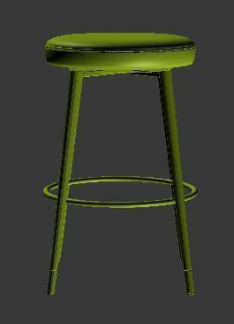 Bar stool Low-poly 3D model_11