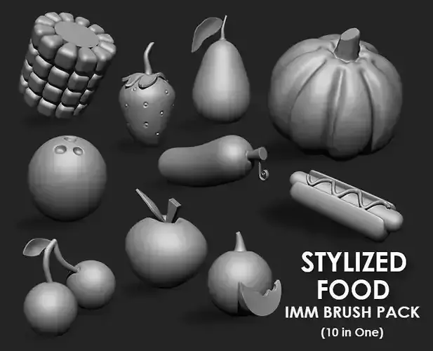 Stylized Food IMM Brushes 10 in one