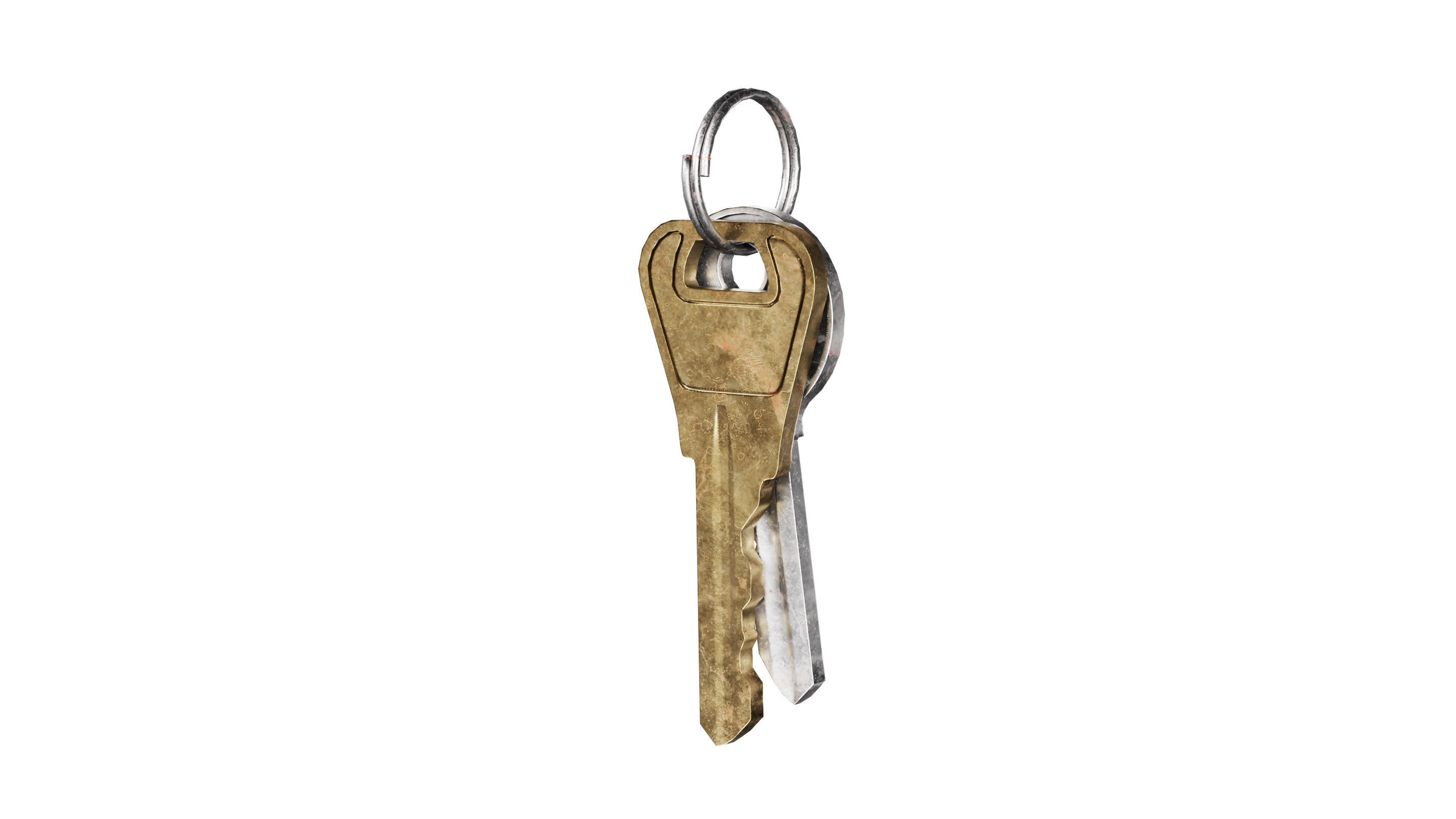 Old Keys 02 Low-poly 3D model_3