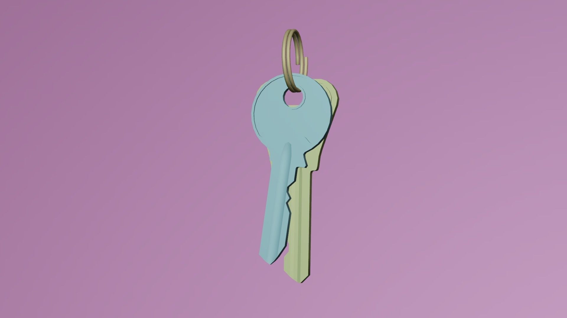 Old Keys 02 Low-poly 3D model_5