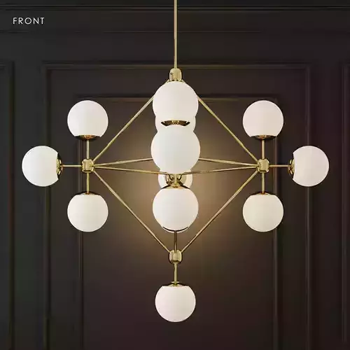 Chandelier modo chandelier white glass designed 