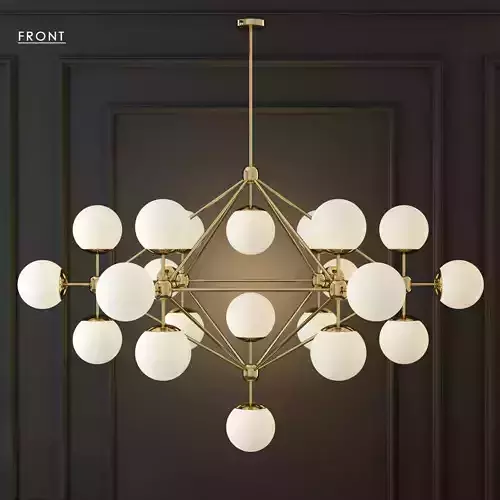 Chandelier modo chandelier white glass designed 3D model