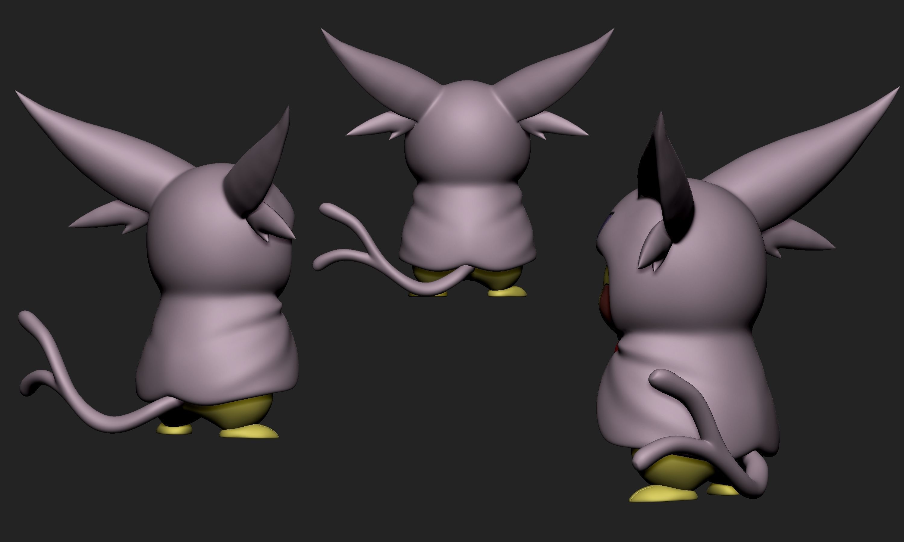 Pokemon - Pikachu Cosplay Poncho Espeon Free 3D print model_5