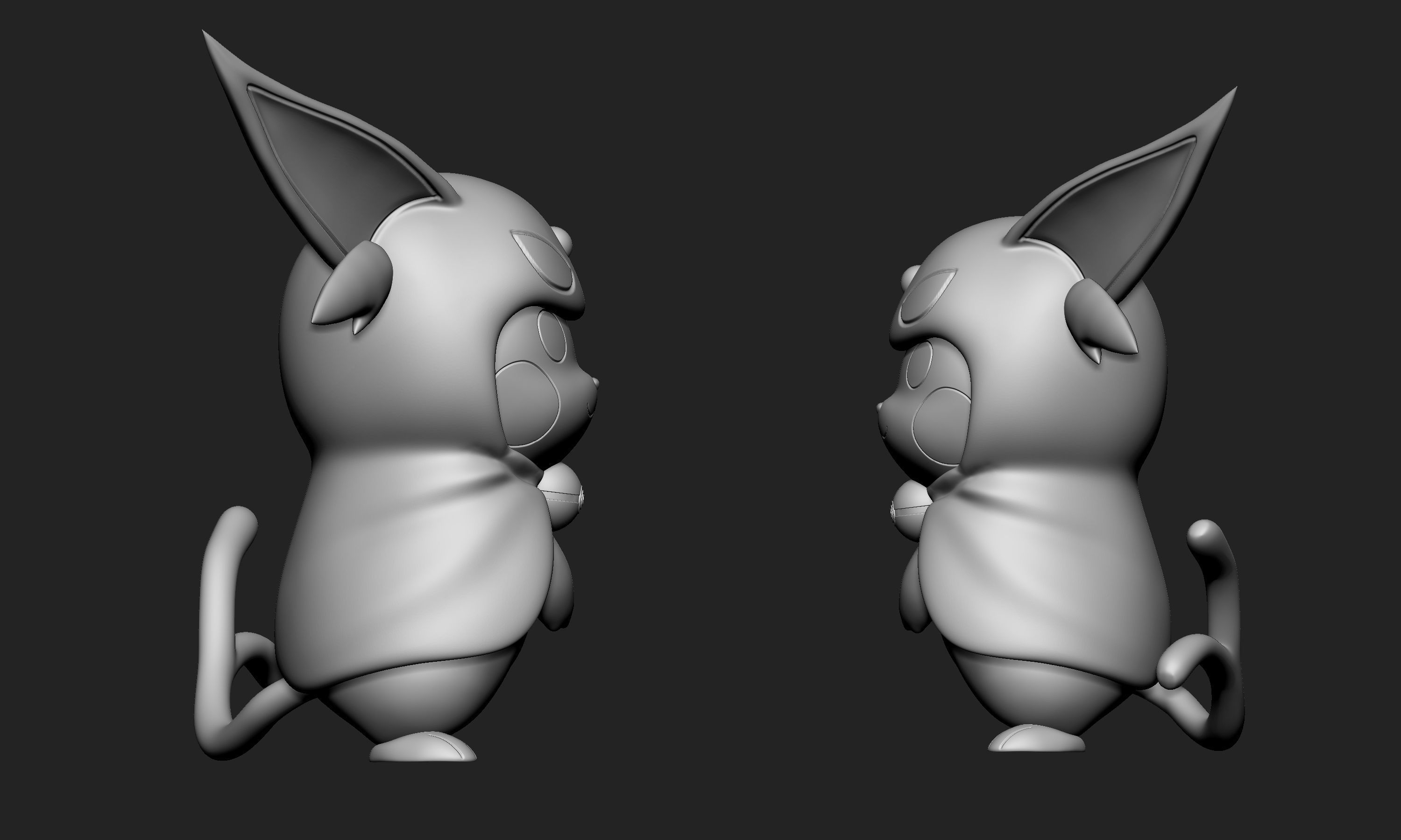 Pokemon - Pikachu Cosplay Poncho Espeon Free 3D print model_8