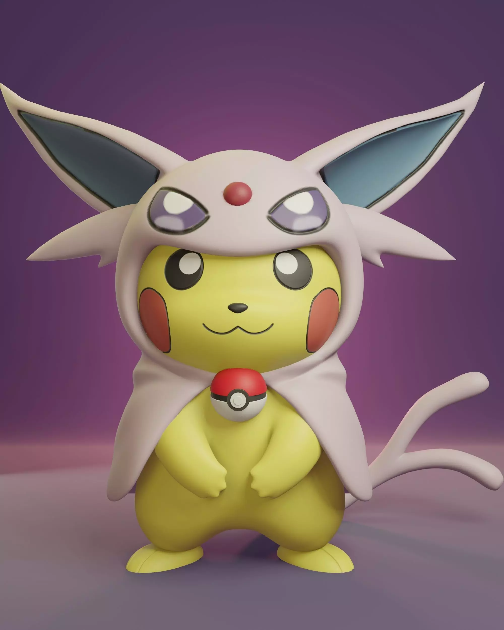 Pokemon - Pikachu Cosplay Poncho Espeon Free 3D print model_0
