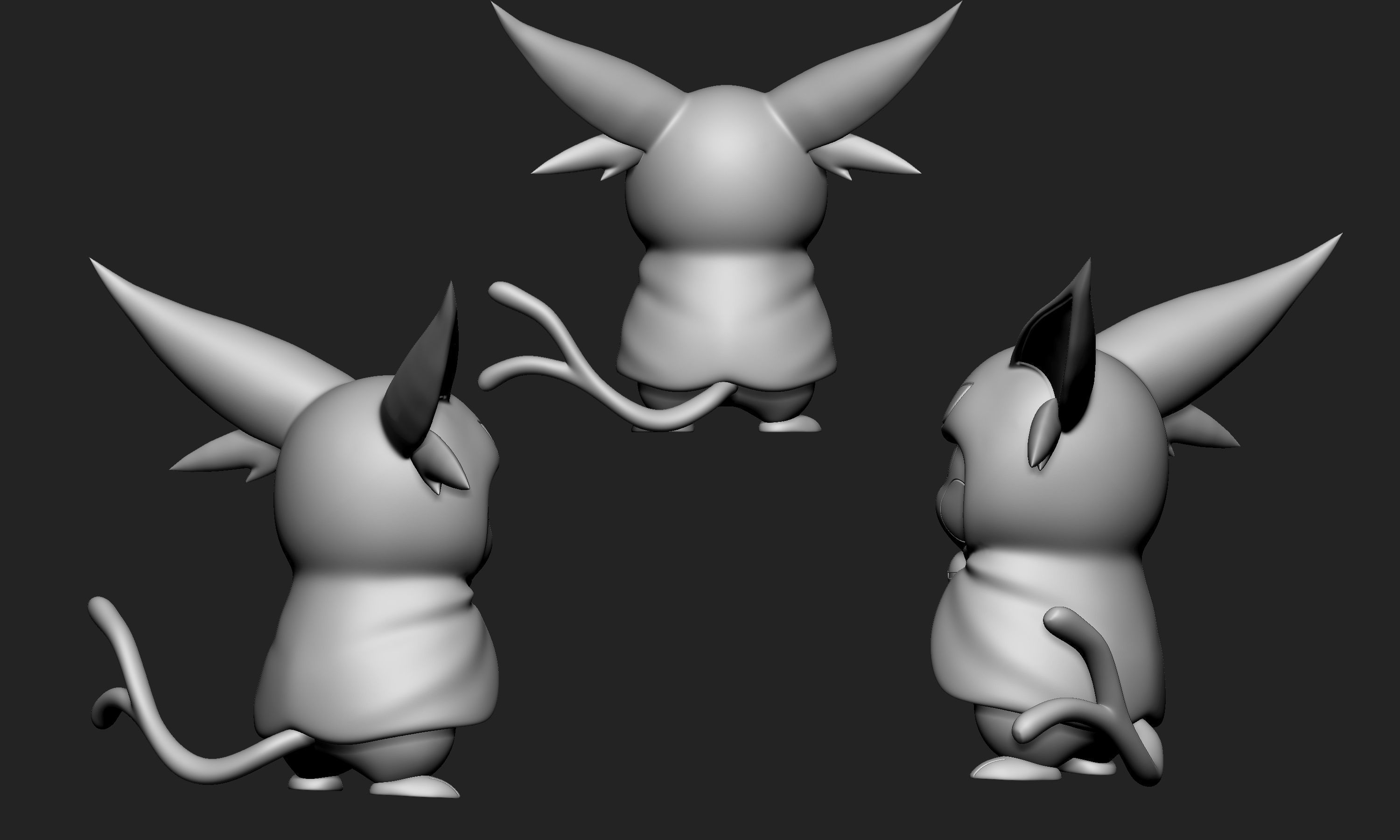 Pokemon - Pikachu Cosplay Poncho Espeon Free 3D print model_9