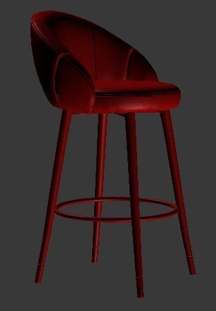 Bar chair Low-poly 3D model_8